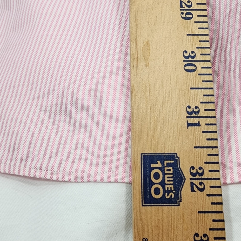 VINTAGE Polo Ralph Lauren Custom Fit Shirt Men's 16 1/2 32/33 Striped Pink White - Picture 11 of 14